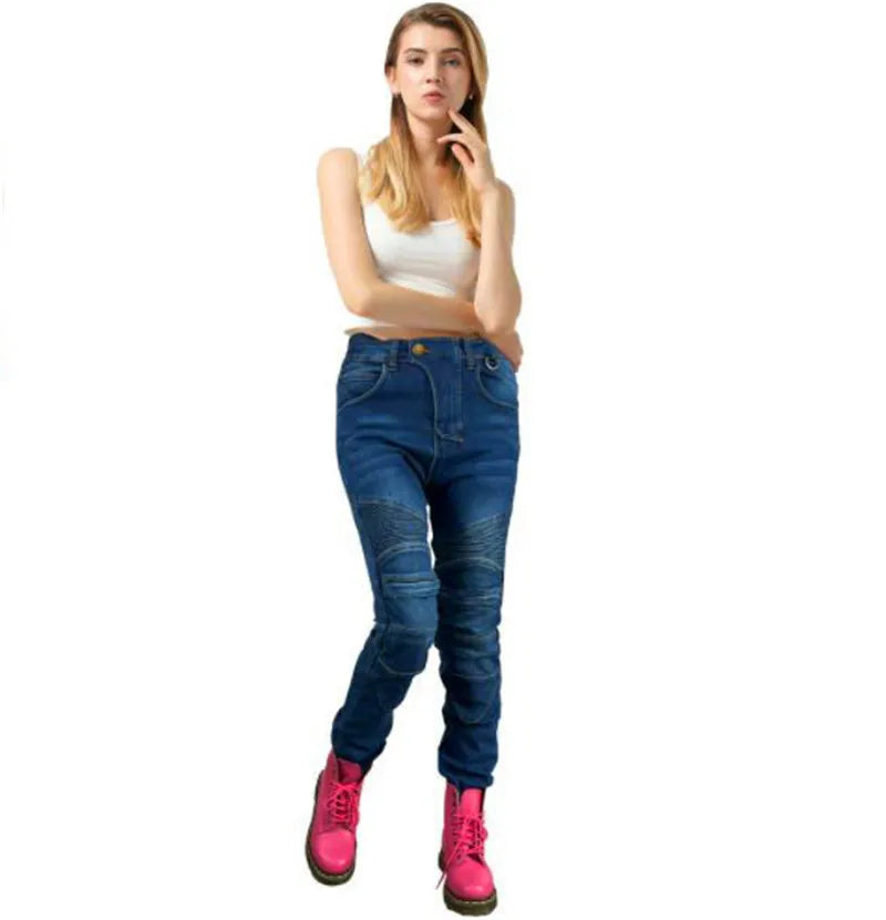 Stretch Motorcycle Jeans with Removable Pads
