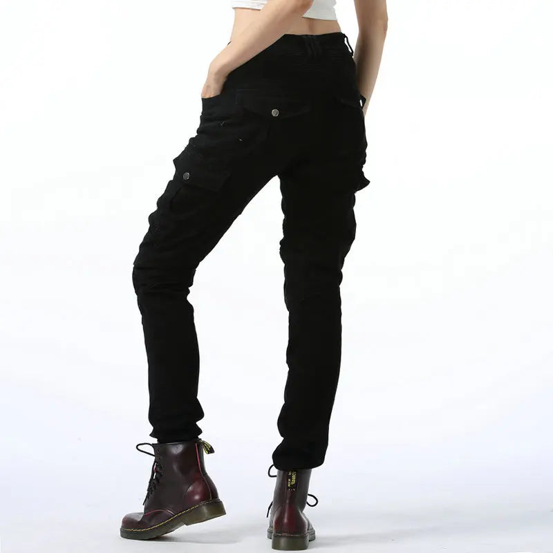 Stretch Motorcycle Jeans with Removable Pads