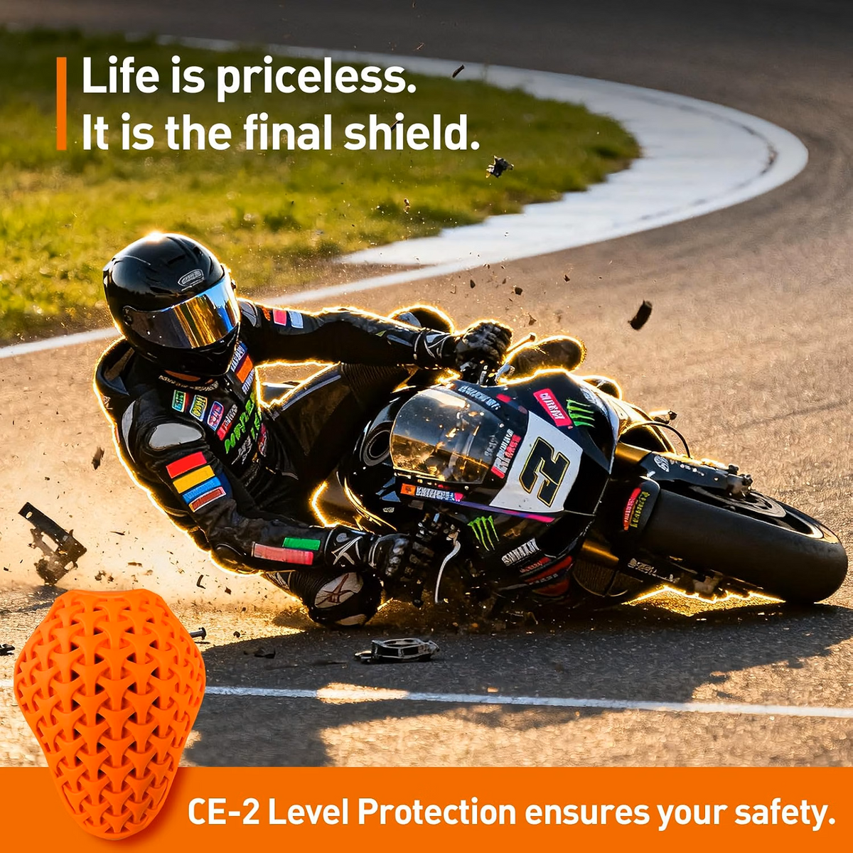 Certified Armor Pads Set Elbow Shoulder Back for Motorcycle Jackets