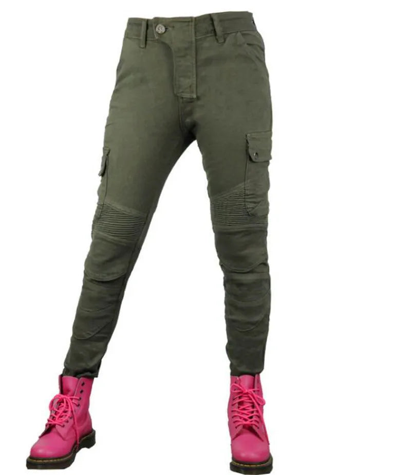 Stretch Motorcycle Jeans with Removable Pads
