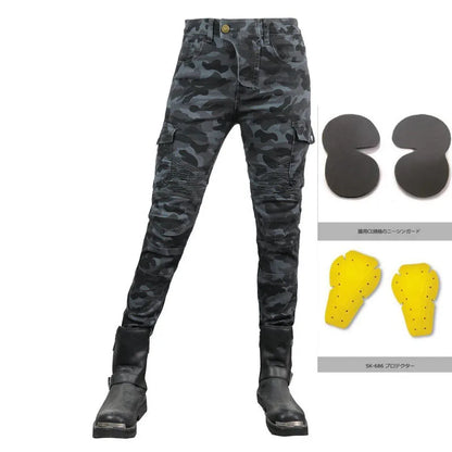 Stretch Motorcycle Jeans with Removable Pads