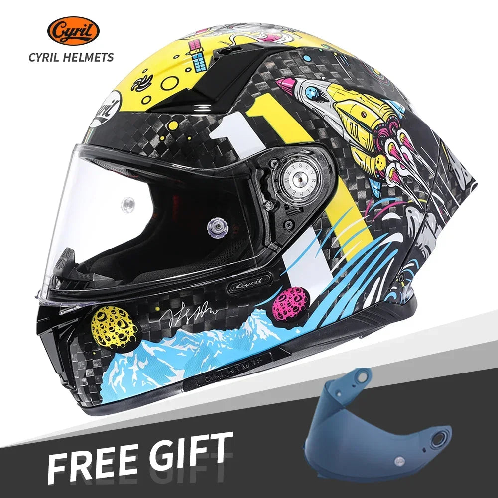 Lightweight Carbon Fiber Motorcycle Helmet Real Carbon Fiber Full Face Motorcycle Helmets Men Women DOT Motorcycle Helmets