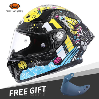 Lightweight Carbon Fiber Motorcycle Helmet Real Carbon Fiber Full Face Motorcycle Helmets Men Women DOT Motorcycle Helmets