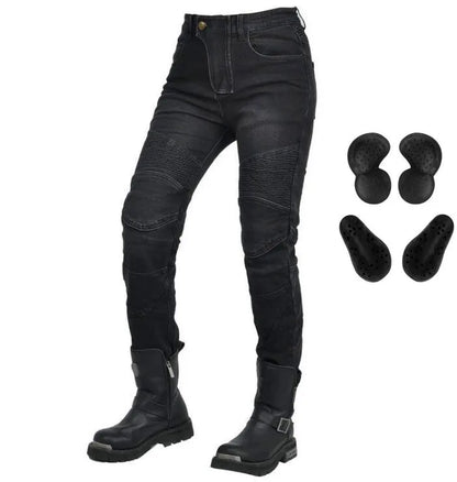 Stretch Motorcycle Jeans with Removable Pads