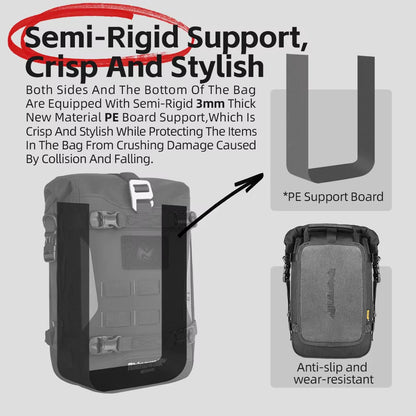 Motorcycle Bumper Bag Waterproof Frame Crash Bar Pack Outdoor Cycling Tool Placement Bag with Inner Support Board