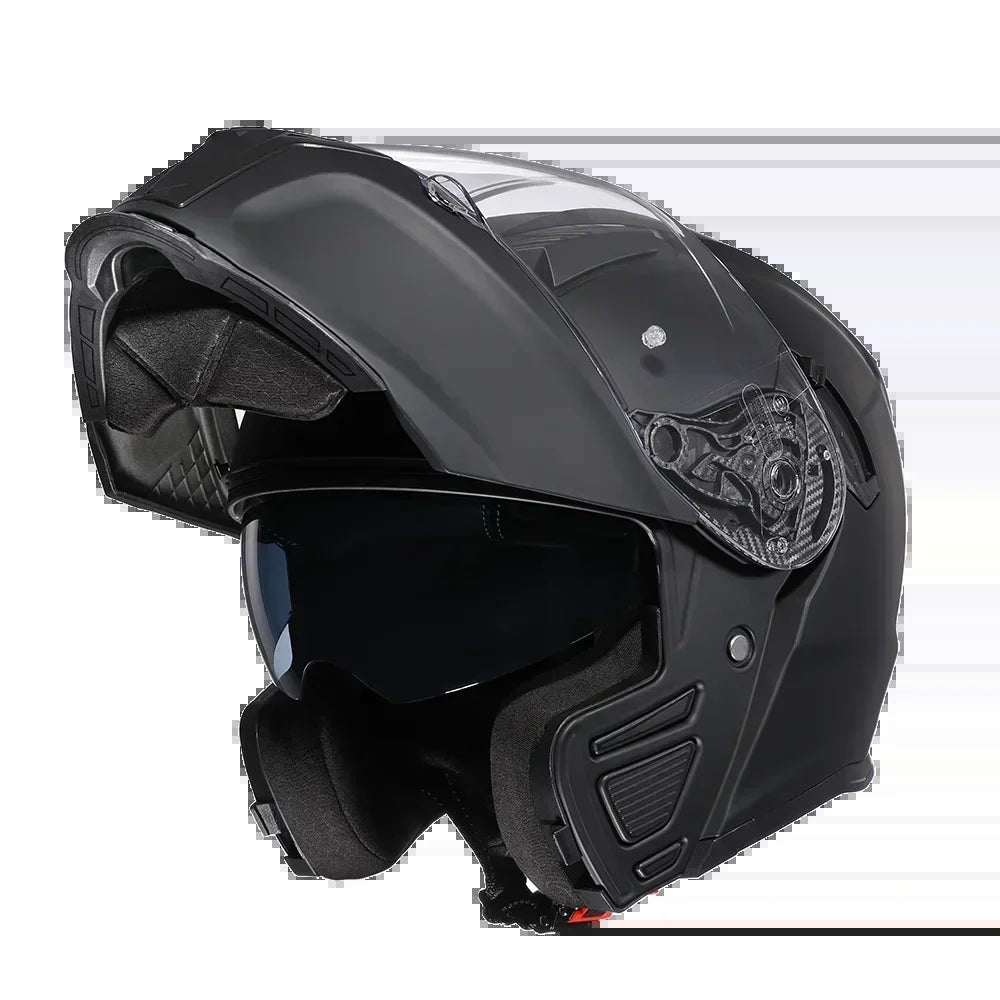 Flip up Motorcycle Helmet with Sunglasses Visor Dual Lens Full Face Moto Helmet  Motorcycle Helmets Motorcycle Equipments