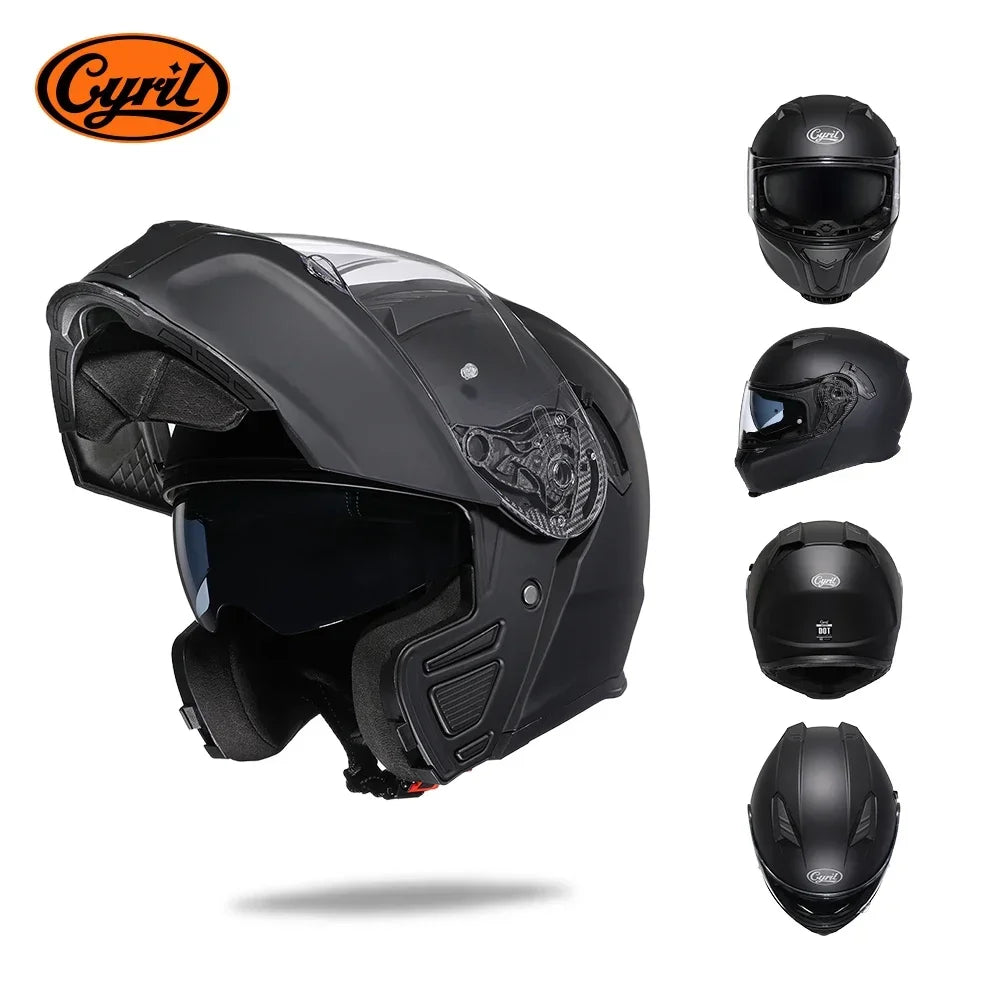 Flip up Motorcycle Helmet with Sunglasses Visor Dual Lens Full Face Moto Helmet  Motorcycle Helmets Motorcycle Equipments