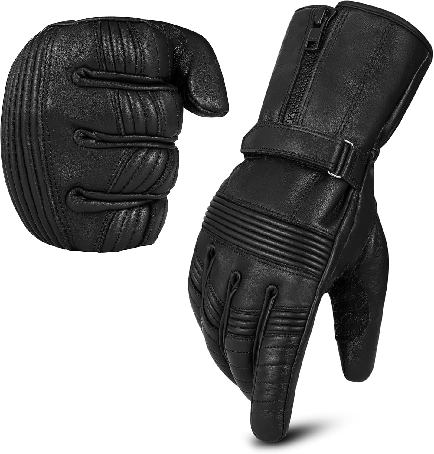 Motorcycle Gloves Waterproof Winter Warm Motorcycle Gloves Motorcycle Gloves Knuckle with Touchscreen Function (Large)