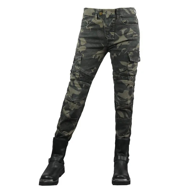 Stretch Motorcycle Jeans with Removable Pads