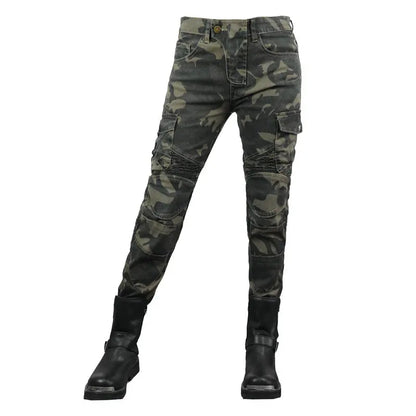 Stretch Motorcycle Jeans with Removable Pads
