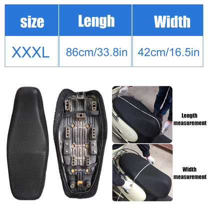Upgrade Your Ride with the DSYCAR Anti-Slip 3D Mesh Fabric Seat Cover - Breathable, Waterproof, and Comfort-Enhancing for Motorcycles and Scooters