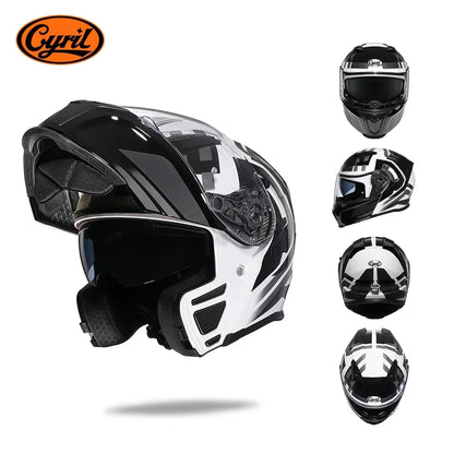 Flip up Motorcycle Helmet with Sunglasses Visor Dual Lens Full Face Moto Helmet  Motorcycle Helmets Motorcycle Equipments