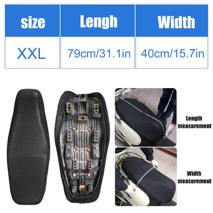 Upgrade Your Ride with the DSYCAR Anti-Slip 3D Mesh Fabric Seat Cover - Breathable, Waterproof, and Comfort-Enhancing for Motorcycles and Scooters