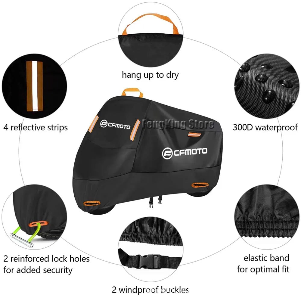 Motorcycle Cover UV Protective Dustproof Outdoors Motorcycle Waterproof Cover for CFMOTO CF650 650NK 400NK 250NK 400GT 650MT