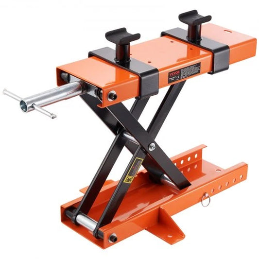 Motorcycle Lift, 500 Kg Motorcycle Center Scissor Lift Jack with Saddle & Safety Pin, Steel Motorcycle Jack Hoist Stand for Street Bikes, Cruiser Bikes, Touring Motorcycles