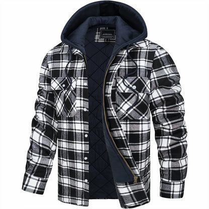 Hoodie Jacket - Plaid - Quilted Liner - Zip-Up Hoodie - Men'S Jacket
