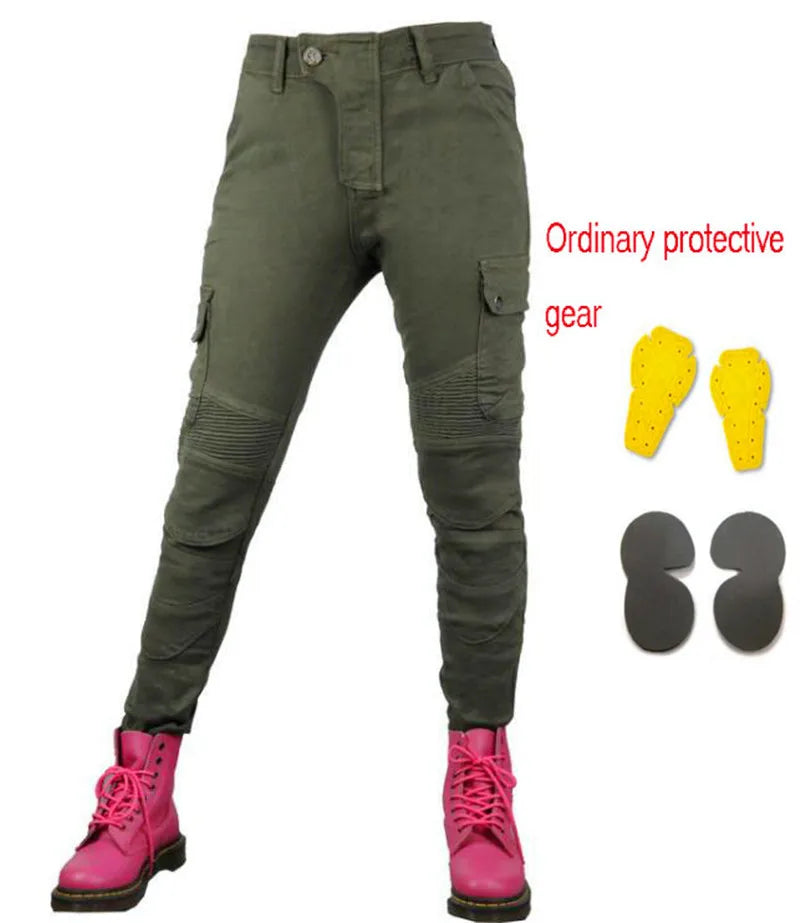 Stretch Motorcycle Jeans with Removable Pads