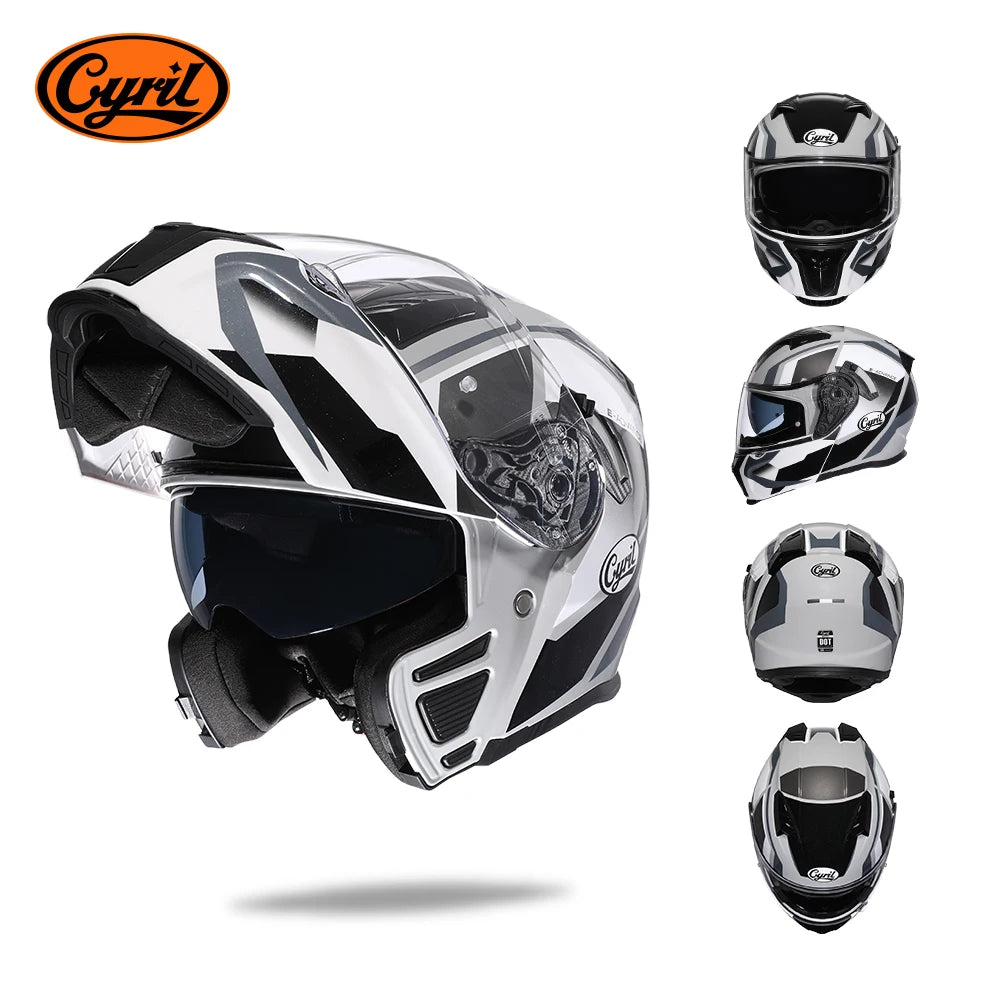 Flip up Motorcycle Helmet with Sunglasses Visor Dual Lens Full Face Moto Helmet  Motorcycle Helmets Motorcycle Equipments