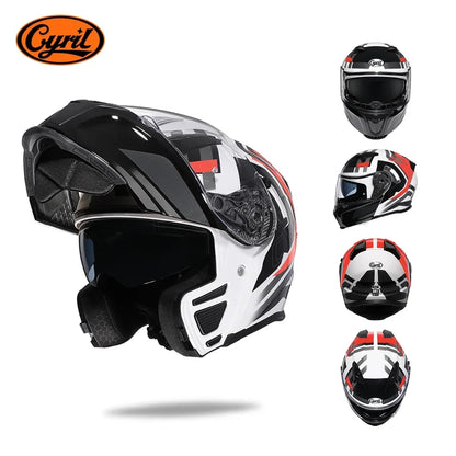 Flip up Motorcycle Helmet with Sunglasses Visor Dual Lens Full Face Moto Helmet  Motorcycle Helmets Motorcycle Equipments