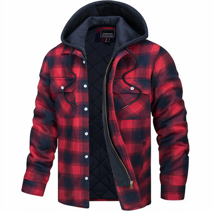 Hoodie Jacket - Plaid - Quilted Liner - Zip-Up Hoodie - Men'S Jacket